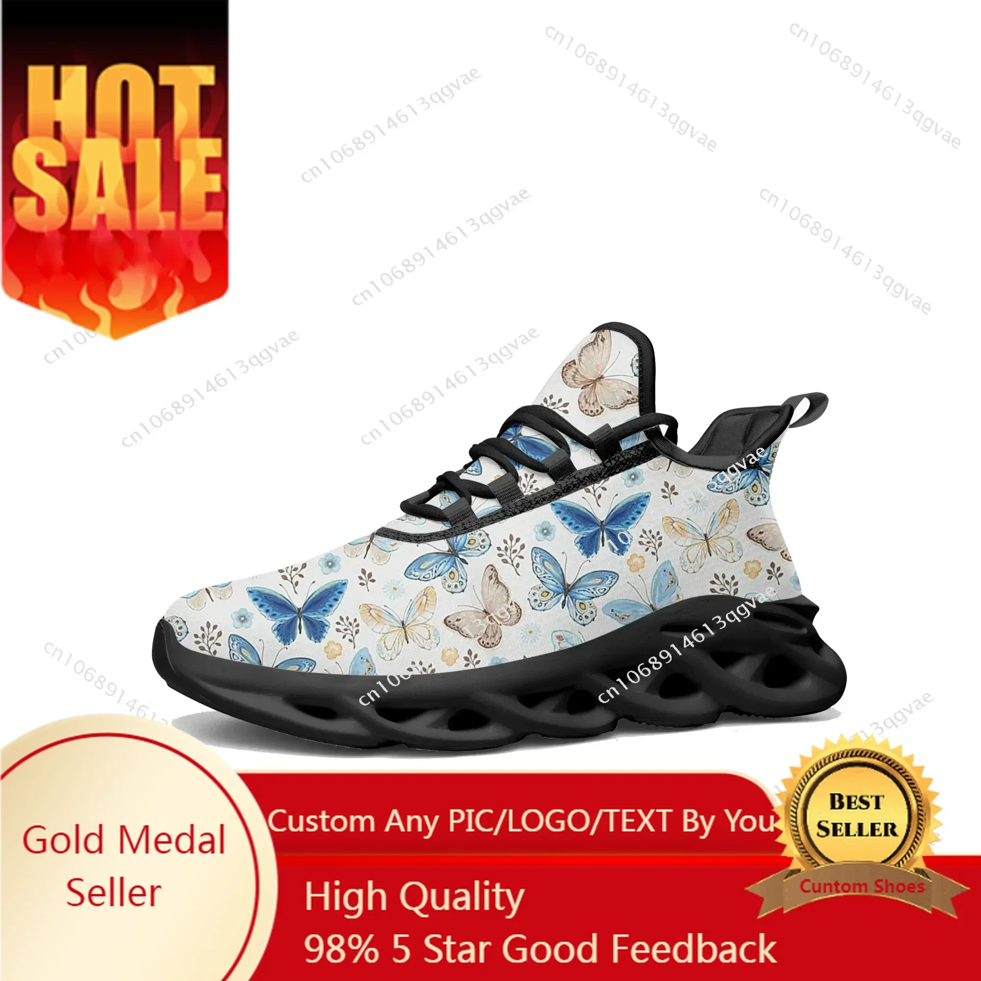 

Butterfly Prints Flats Sneakers Mens Womens Sports Running High Quality Sneaker Lace Up Mesh Footwear Tailor-made Shoe Balck
