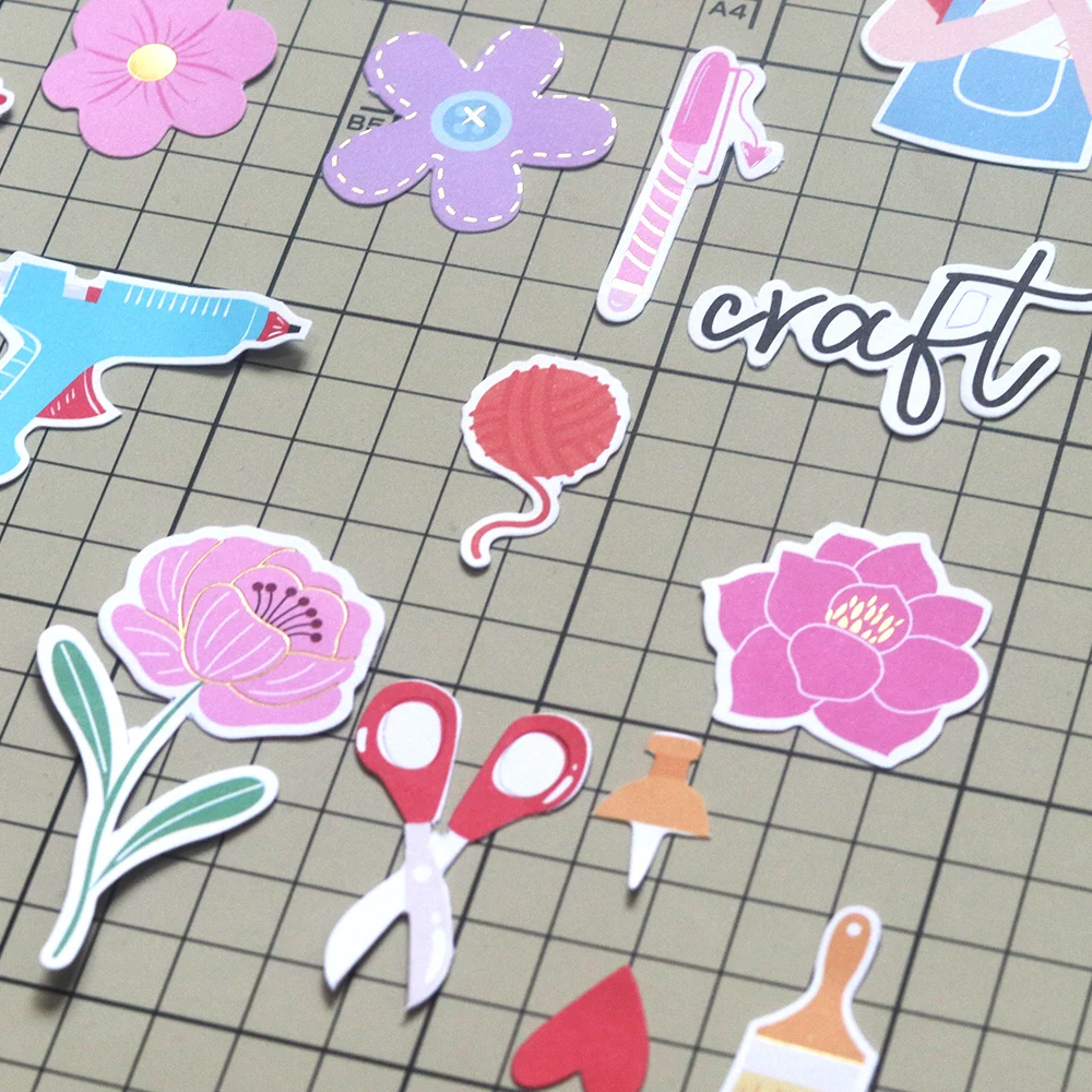 Creative Path 150 Stück Blumen-Papierausschnitte, Ephemera, Scrapbooking-Stanzformen für Planer, Junk Journaling, Basteln – Detail 7