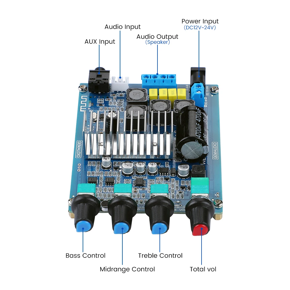 AIYIMA TPA3116 Bluetooth 5.0 płyta wzmacniacza HiFi wzmacniacze mocy 50Wx2 cyfrowy wzmacniacz dźwięku Stereo domowe Audio Amp