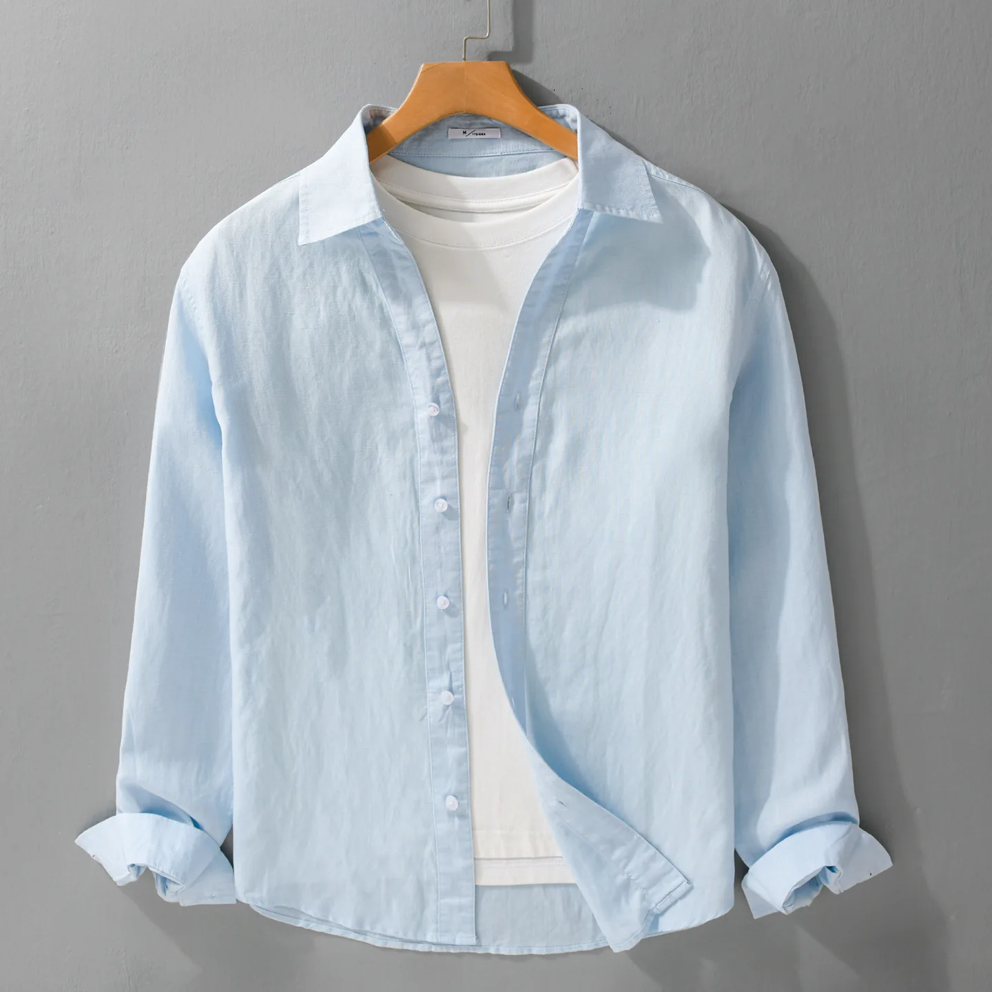 

Men's Summer Long Sve Linen irt Loose Comfortable Cool Casual White irt Breathable Lightweight Classic Sle Square Co...