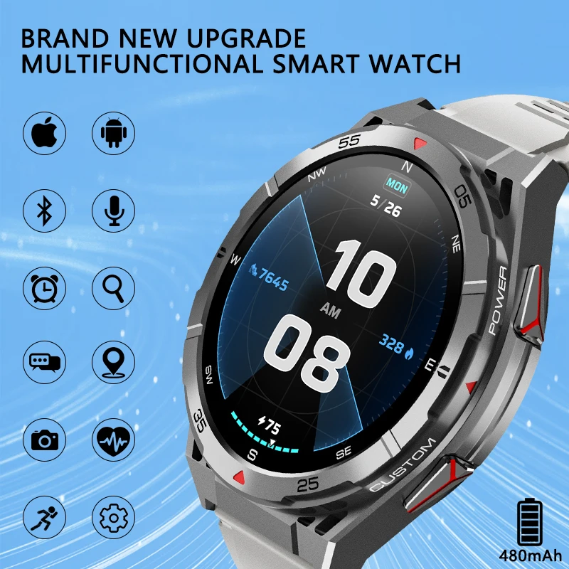 

Newly Upgraded Multifunctional Smart Watch AMOLED Screen Health Monitoring Voice Assistant Bluetooth Call Waterproof Smart Watch