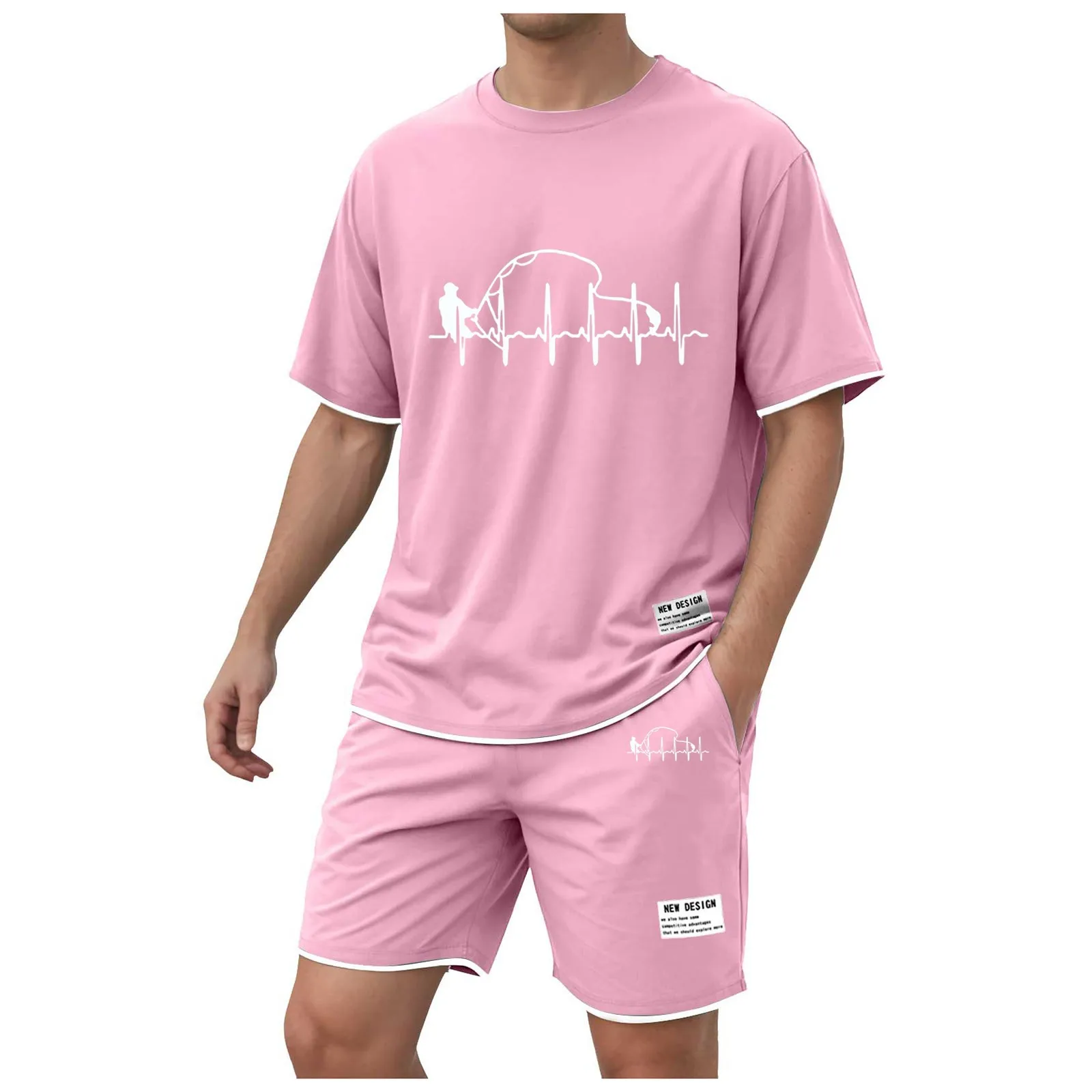 

Swimming Racing Suit Mens Men's Short Sleeved Shorts Holiday Printed Two Piece Sports Leisure Comfortable Mens Silk Suit Jacket