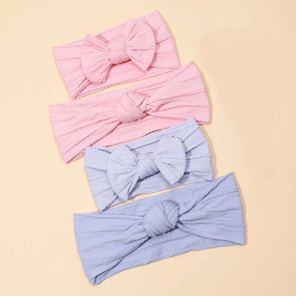 

20 Sets/Lot Mom And Baby Knot Bow Nylon Turban Headband Mother Daughter Soft Headwear Baby Hair Accessories