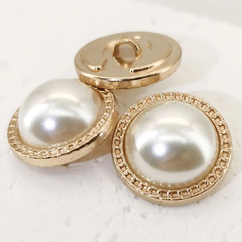 Perle Metall knöpfe für Kleidung Damen kleid Hemd Mantel Näh knopf Handwerk hand gefertigte DIY Verschlüsse Zubehör dekorativ – Detail 1