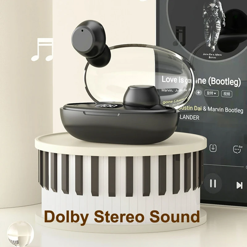 NVAHVA-Fone de ouvido Bluetooth sem fio com estojo de carregamento, fone mãos livres para iPhone, Android, Smart Phone Driving