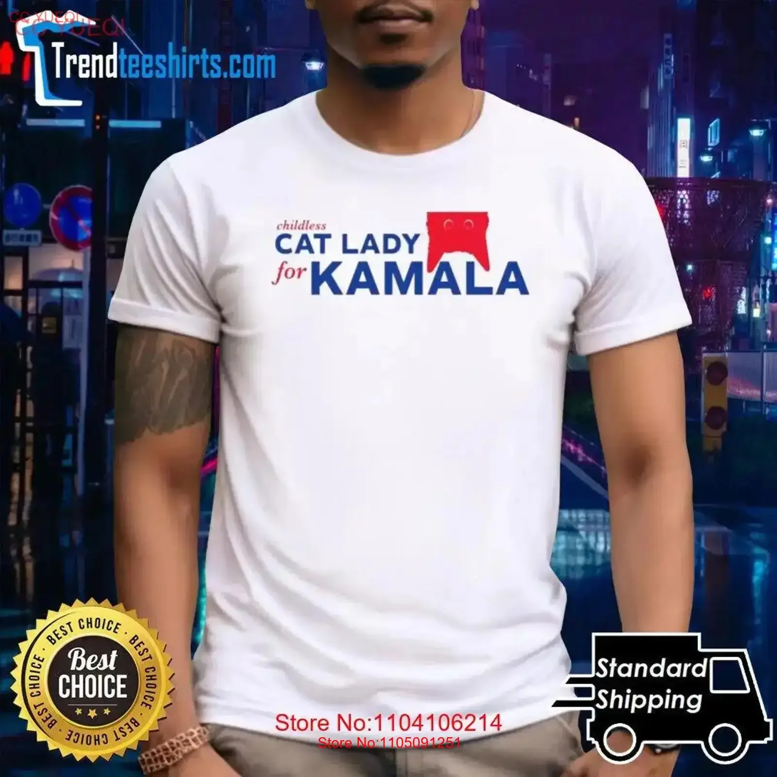 

Childless Cat Lady for Kamala Vintage T Shirt vintage Washed Unisex Top For Everyday Wear fashion Slightly graphic Versatile