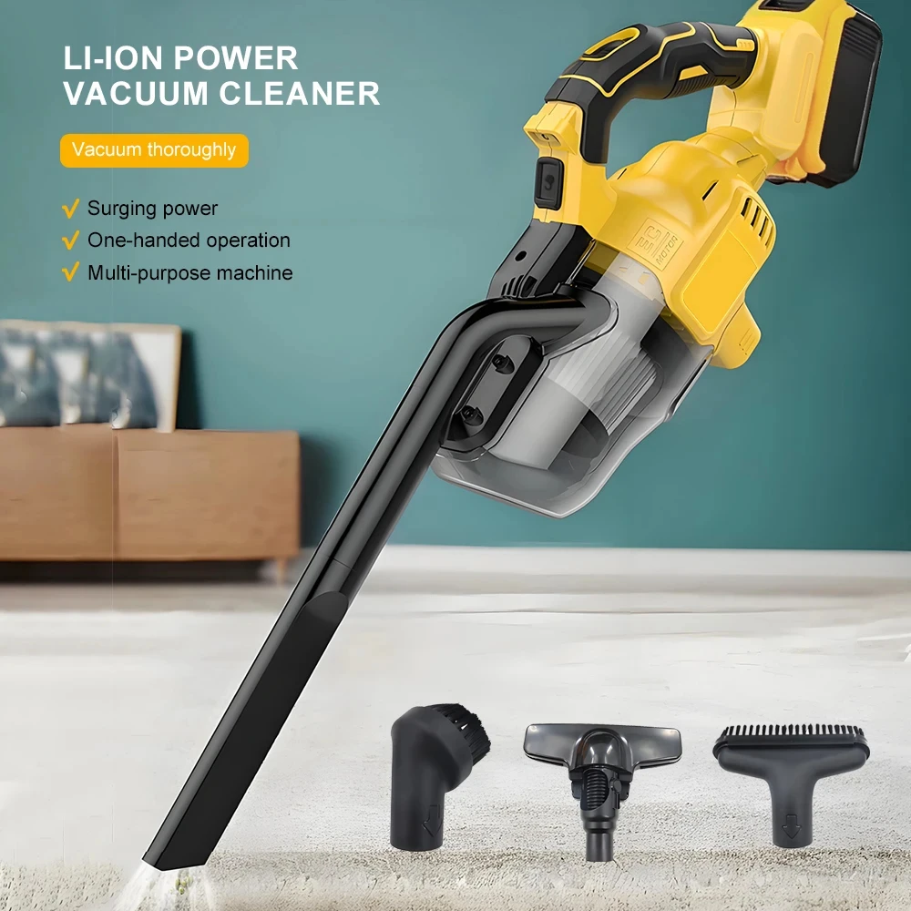 Handheld Vacuum Cleaner with 2pcs Filter Electric Cordless Vacuum for Home Car Pet Hair Clean For DeWalt 20V Battery