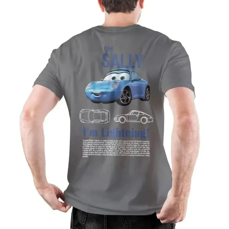 Men Sally I\'m Lightning Cars T Shirts Mcqueen Cotton Clothing Creative Short Sleeve Round Collar Tee O Neck Oversize Streetwear