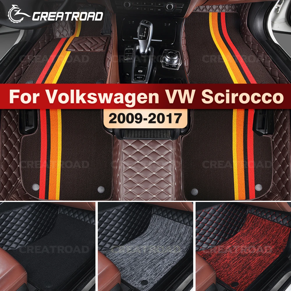 

GREATROAD двухслойные автомобильные коврики для Volkswagen VW Scirocco 2009-2017 аксессуары для интерьера авто ковер на заказ