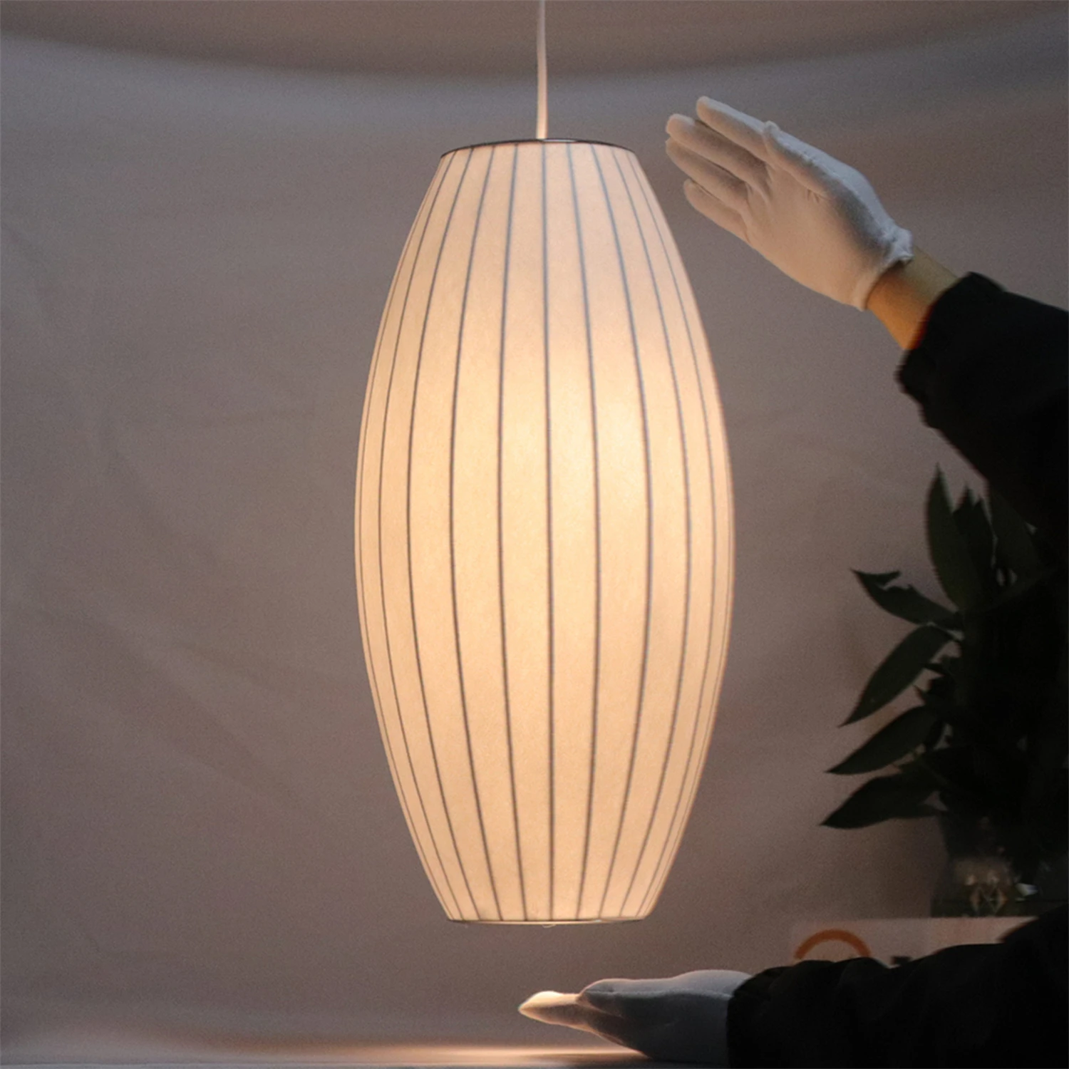 

Modern Silk Chandelier Japandi Pendant Light for Living Room Restaurant Hotel Dining Room Ceiling Hanging Lamp LED Chandeliers