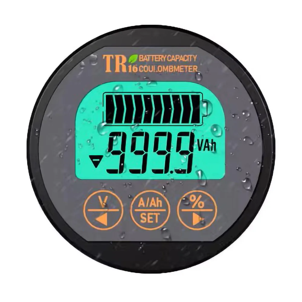 TR16H Coulometer DC8-120V Battery Capacity Tester 50A/100A/350A Digital Capacity Indicator Battery Waterproof Ammeter Voltmeter