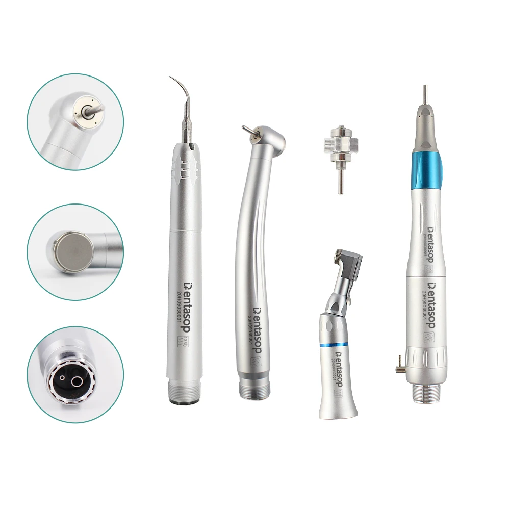 DENTASOP pneumatic scaler set with three working heads, with low speed handle and high speed dental handpiece(2/4 holes)