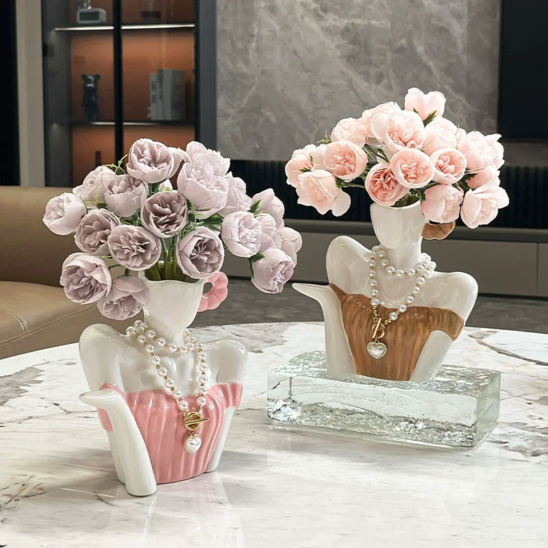 

Ceramic Human Body Shape Vase Nude Naked Girl Ceramic Flower Vase Flower Arrangement Modern Home Creative Decoration