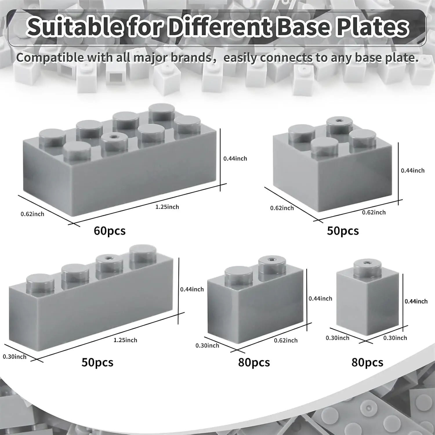 Bausteine 1x1 1x2 1x4 2x2 2x4 Groß 320 Stück Gemischte Größen Klassisches Blockzubehör Teile und Teile Kreatives Spielzeugset für Jungen