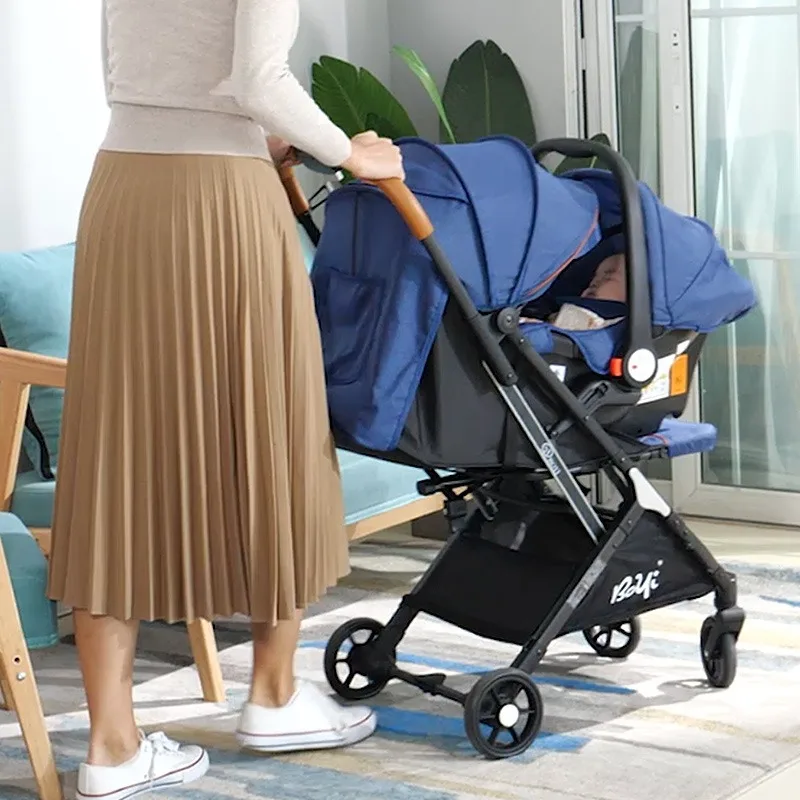 New 2 in 1 baby stroller can sit foldable newborn travel system pram four-wheeled with car seat