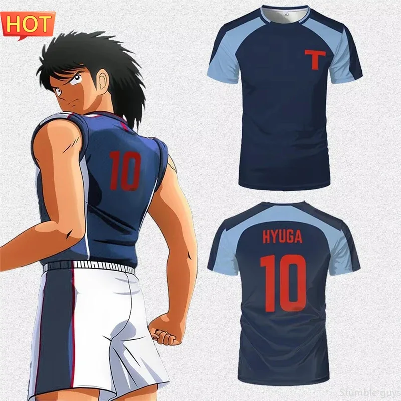 Nankatsu Captain Tsubasa Fußball-Top Anime Herrenbekleidung Jungen T-Shirt Kinder Cosplay Rollenspiel Lässige Fan-Tops