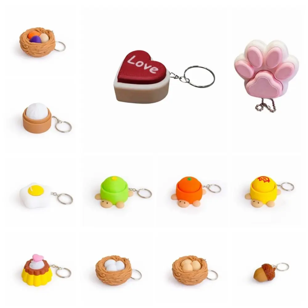 3D Printed Foods Clicker Key Chain Cartoon Tortoise Cat Paw