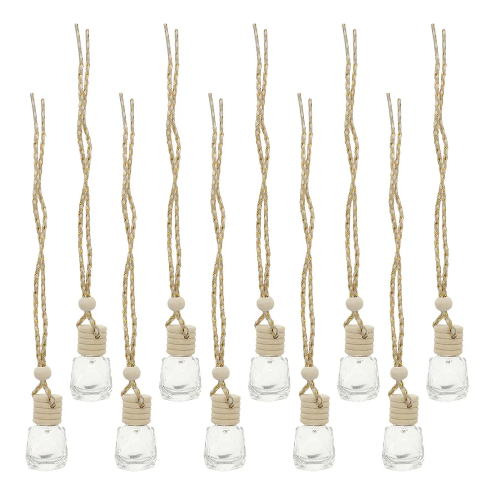 

15pcs Bottle Scent Bottles Air Freshener Hanging Diamond Shaped Transparent Glass Oil Diffuser Aromatherapy