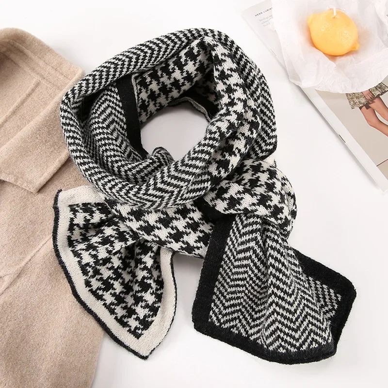 The New Houndstooth Ripple Double-sided Scarf, Women's Atmosphere, Casual Outdoor, Versatile Scarf, Shawl