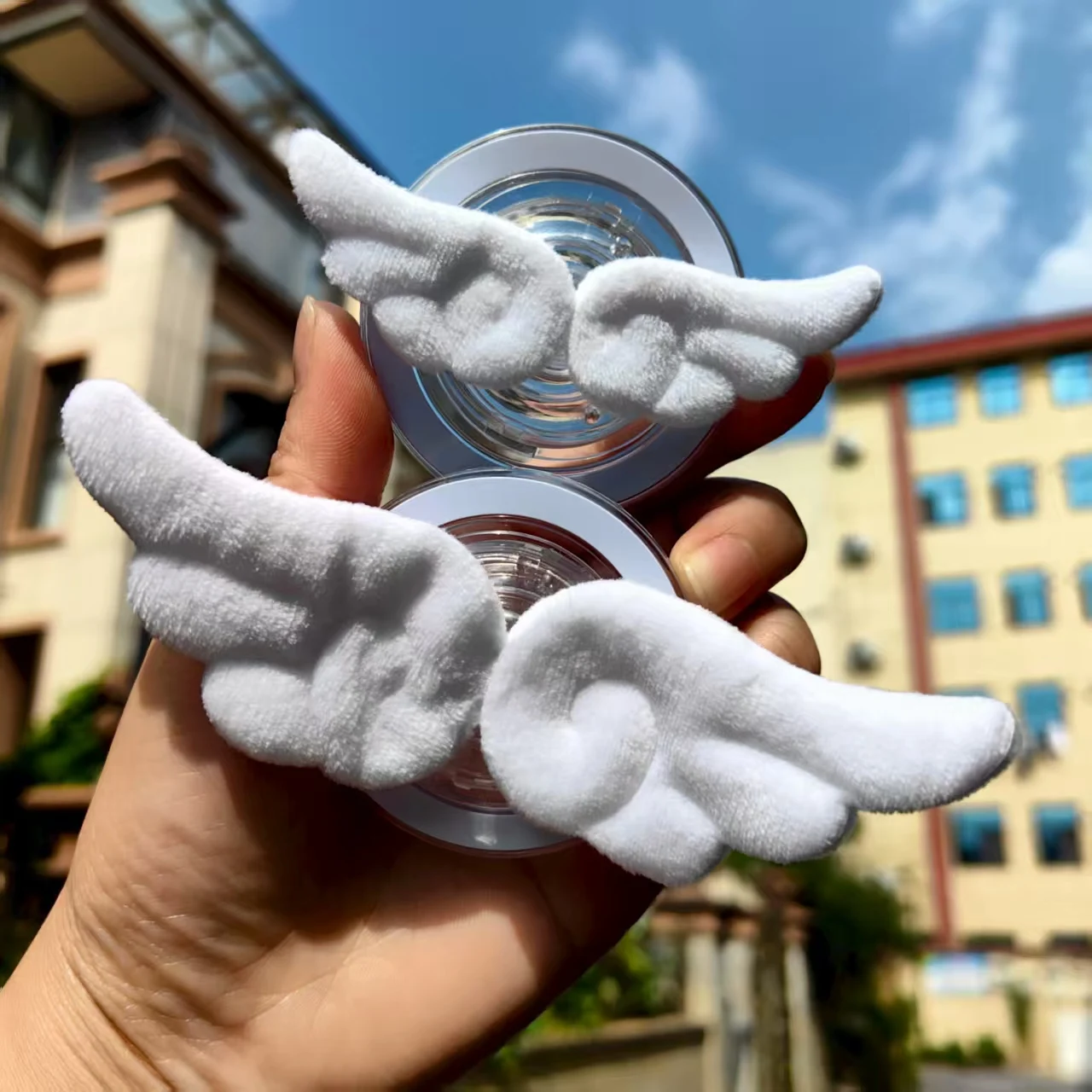 

Korea Smart Tok Soft White Angel Wings Magnetic Holder For Magsafe Universal Phone Holder For iPhoneg Grip Tok Finger Socket