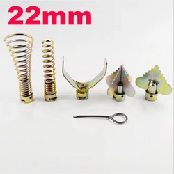 22mm Dia Pipe Dredge Sewer Device Spring Electric Drill Cleaning Machine Tool Combination Cutter Head Adapter Joint Connector