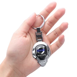 Car 3D Metal Keychain Skull Shape Horseshoe Buckle Key Ring Pendant Accessories For volvo Rdesign XC60 XC90 V40 V50 V60 V70 AWD