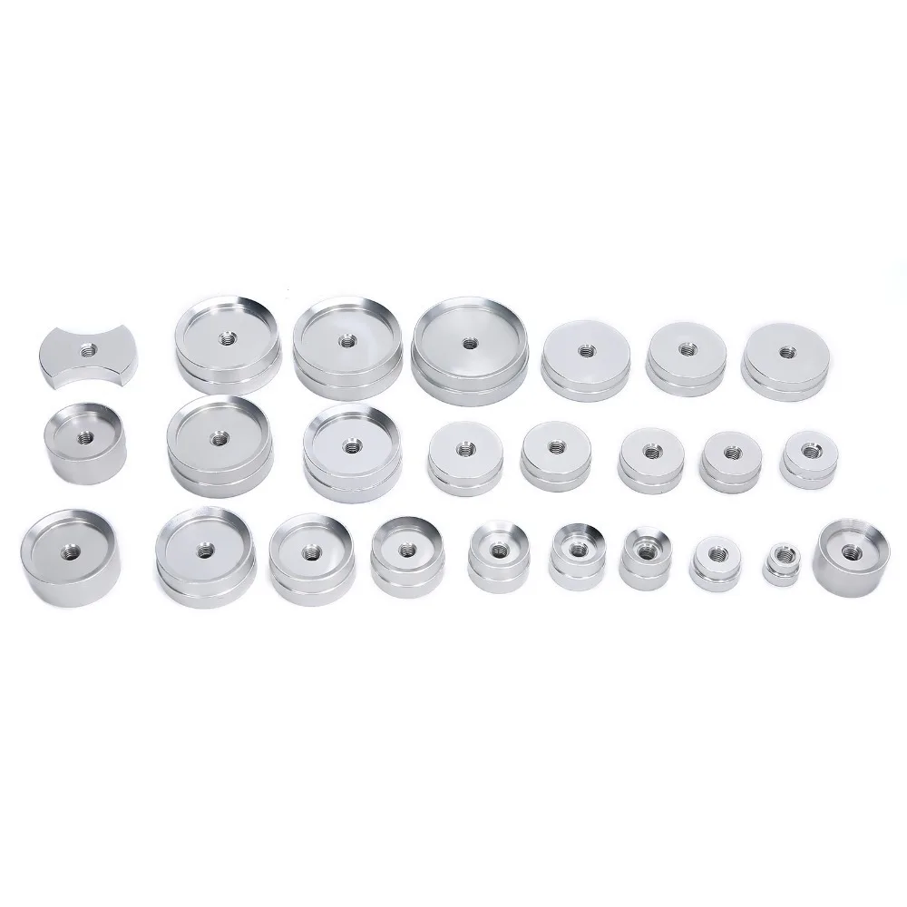 25Pcs Easy Use Aluminum Watch Case Press Bench Type Multi Model Press Clamp Durable Watch Mould Assembly
