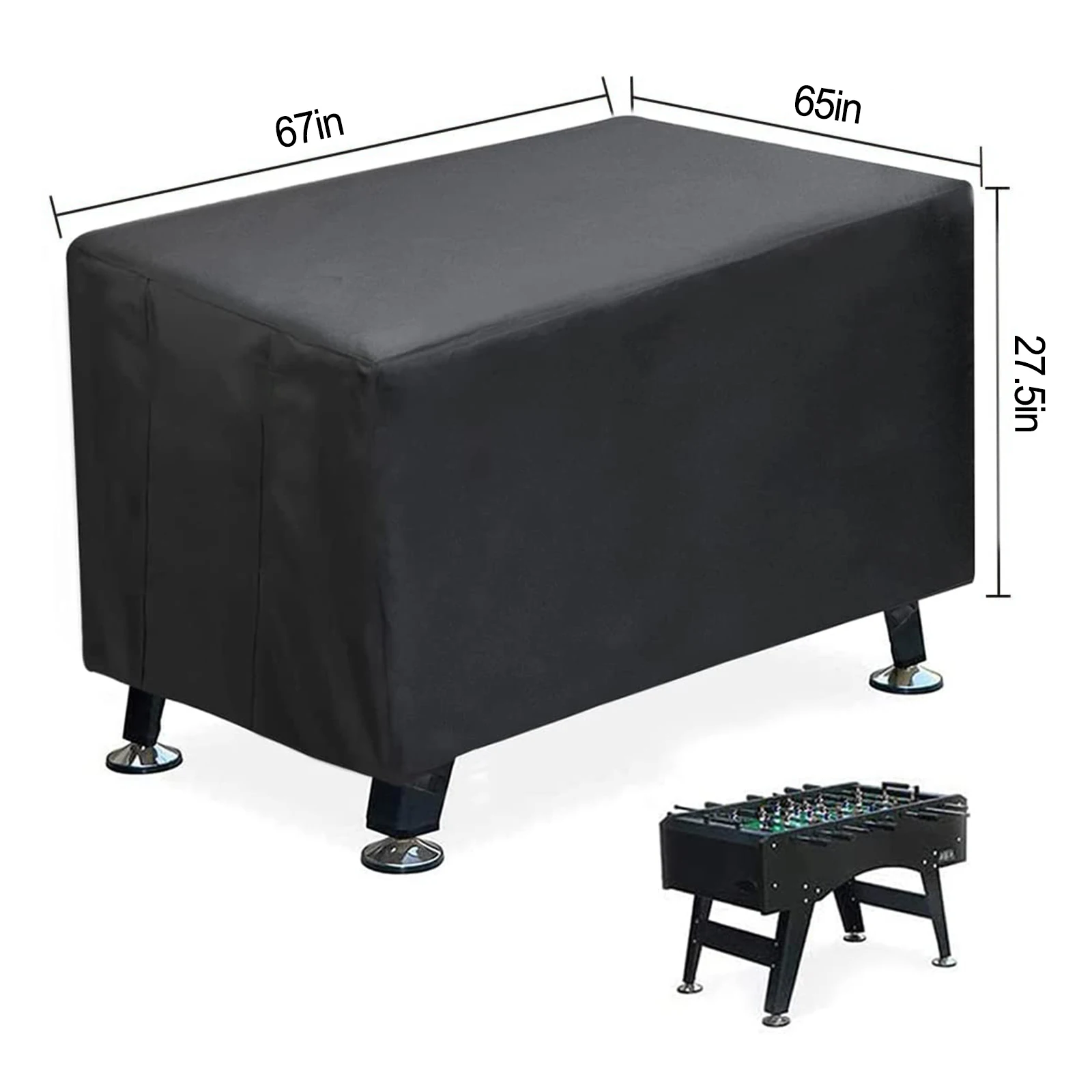 

For Foosball Covers Table Cover Polyester Waterproof Black 67x46.5x27.5'' Outdoor/Indoor High Quality Brand New
