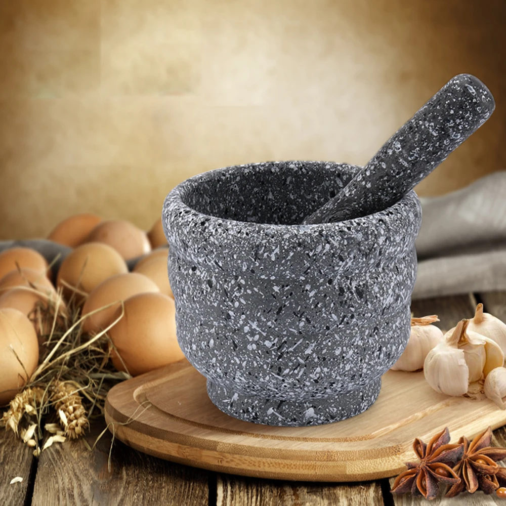 

Stone Mortar Masher Multi-function Manual Household Garlic Mortar Pot Grinder Bowl Garlic Pot for Home Cook Tools