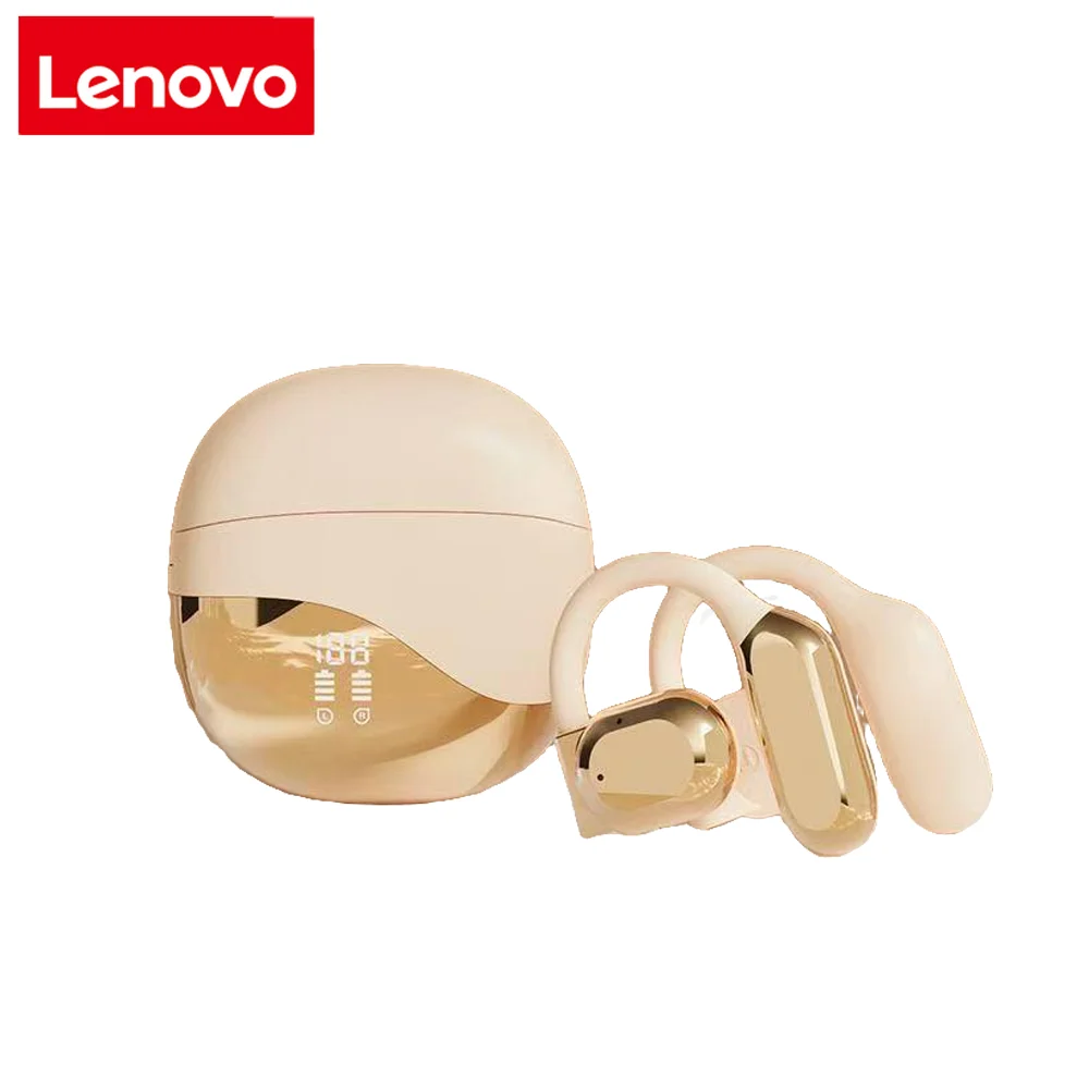 سماعات لينوفو اللاسلكية، تصميم مفتوح الظهر، مسامية ومقاومة للماء، مريحة في الارتداء، تشغيل سماعات الرأس مع ميكروفون #1