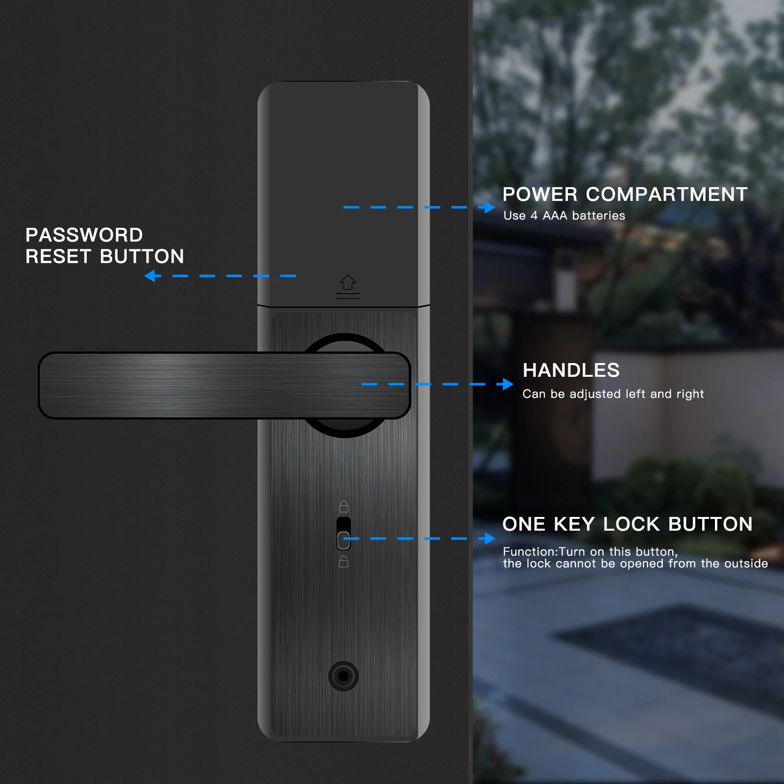 Imagem -04 - Tuya Wifi Smart Door Lock Digital Eletrônico Biométrico Impressão Digital Desbloqueio Remoto Bloqueio sem Chave Proteção de Segurança