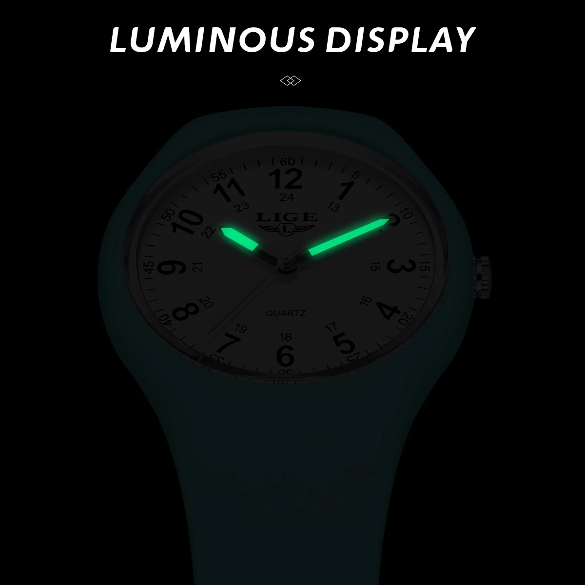 LIGE New 2025 Top Children's Watch Silicone Luminous Fashion Children's Quartz Boys Watch Girls Clock Casual Sports Watches+BOX
