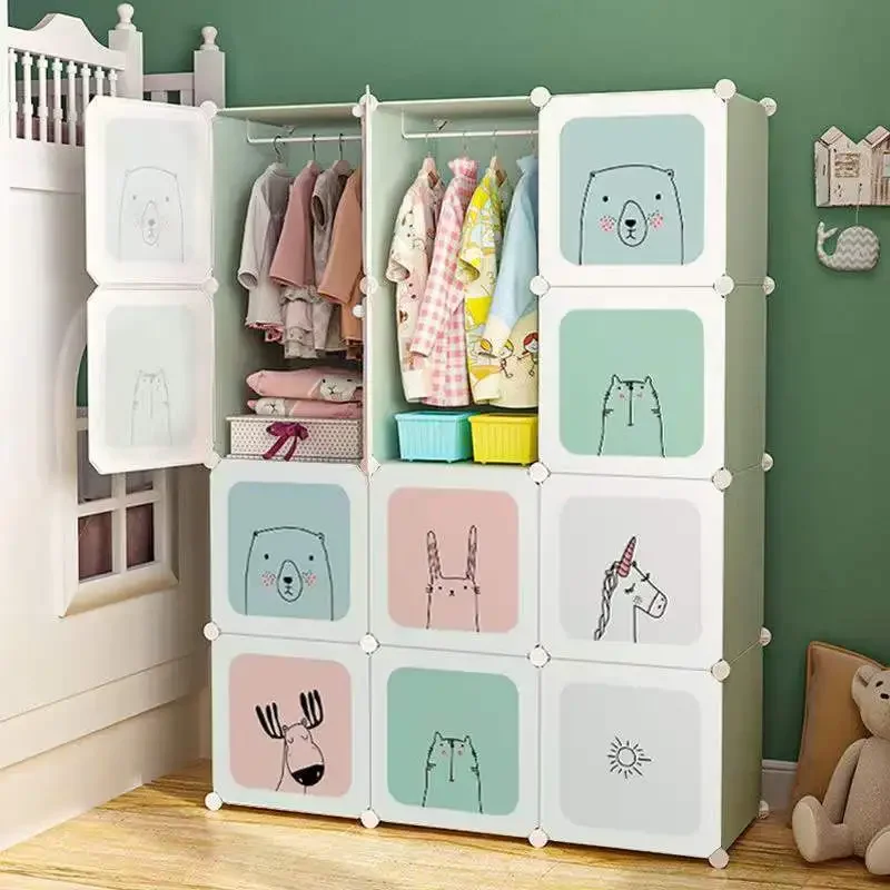 Display Makeup Wardrobe Nordic Modern Minimalist Simple Wardrobe Space Saving Exterior Small Plastic Muebles Hotel Furniture