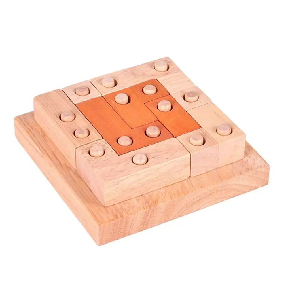 Creative IQ Geometric Puzzle Game 3D Assembling IQ Puzzle Mind Brain Teaser Classical Colorful 3D Wooden Puzzles Kids Gifts - view 4