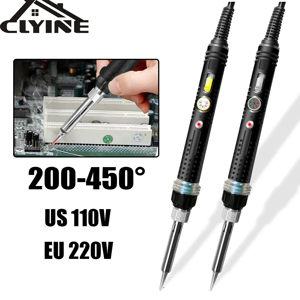 Adjustable Soldering Iron Temperature Control Tin Electronic Welding Solder Rework Station Heat Pencil Tips Repair Tools EU/US