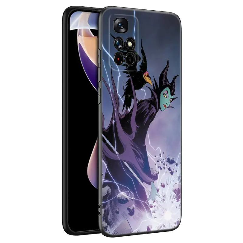 Disney Maleficent Black Silicone Phone Case For Xiaomi Redmi Note 9 10 11 11S 11T 12 13 Pro 5G Plus 9S 10S 12S