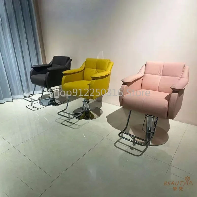 Barbershop Luxury Professional Barber Chair Lift Hair Dyeing Barber Chair Perm Swivel Cadeira De Barbeiro Beauty Furniture GM212