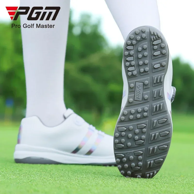 PGM Women Golf Shoes Waterproof Anti-skid Women\'s Light Weight Soft Breathable Sneakers Ladies Casual Knob Strap Sports XZ208