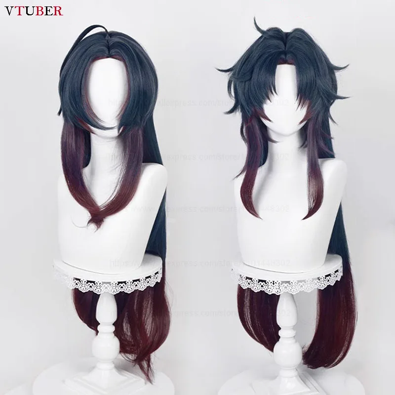 Blade Cosplay Wig Game Star Rail Blade Dark Blue Gradient Long Heat Resistant Synthetic Hair Party Role Play Wigs + Wig Cap