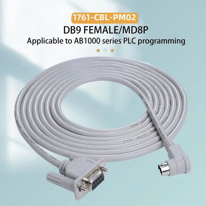 PLC Program Cable Professional 3 Meters Programming Cable Portable Multipurpose Programming Cable User Friendly Program Cable