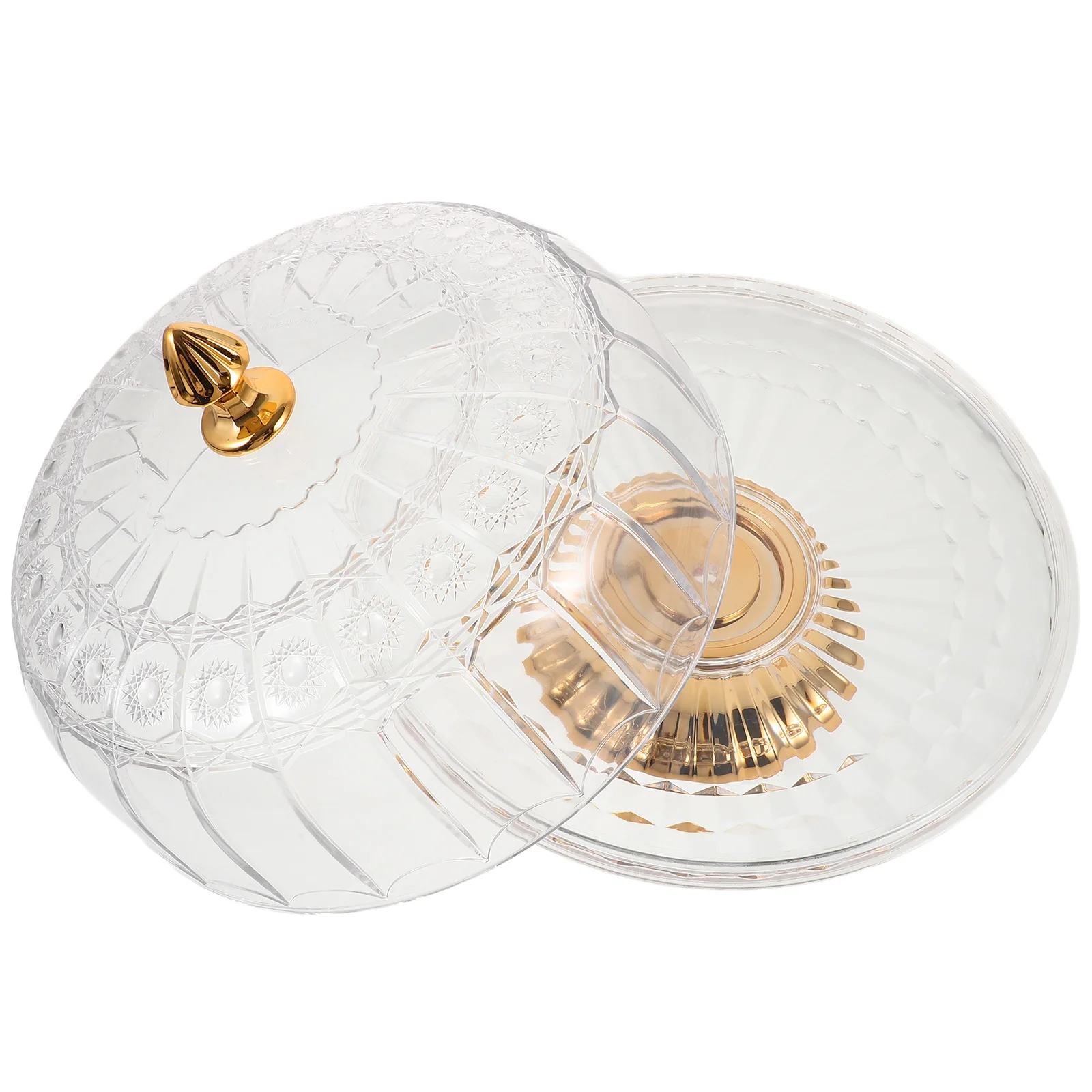 

Tall Cake Stand With Removable Base Lidded Food Tray Vintage Style Decorative Fruit Plate Reusable Snack Bowl Smooth Edges