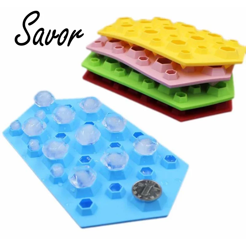 

3d Diamonds Gem Cool Ice Cube Chocolate Soap Tray Mold Silicone Moulds