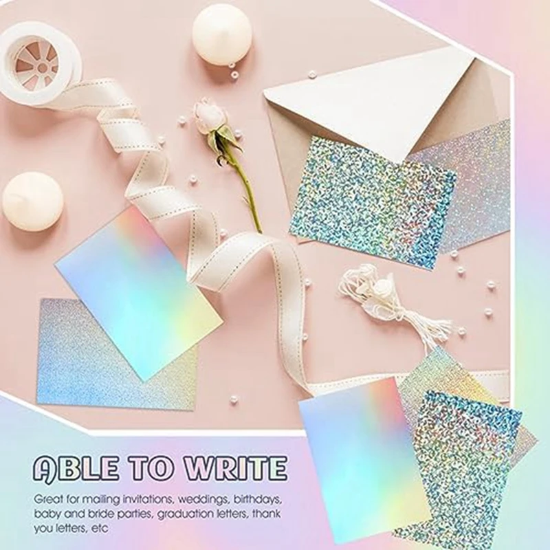 120Pcs Mirror Paper Holographic Cardstock Stock 8.5X11inches Mirror Paper Sheets For Craft Cardboard Letter Poster Supplies