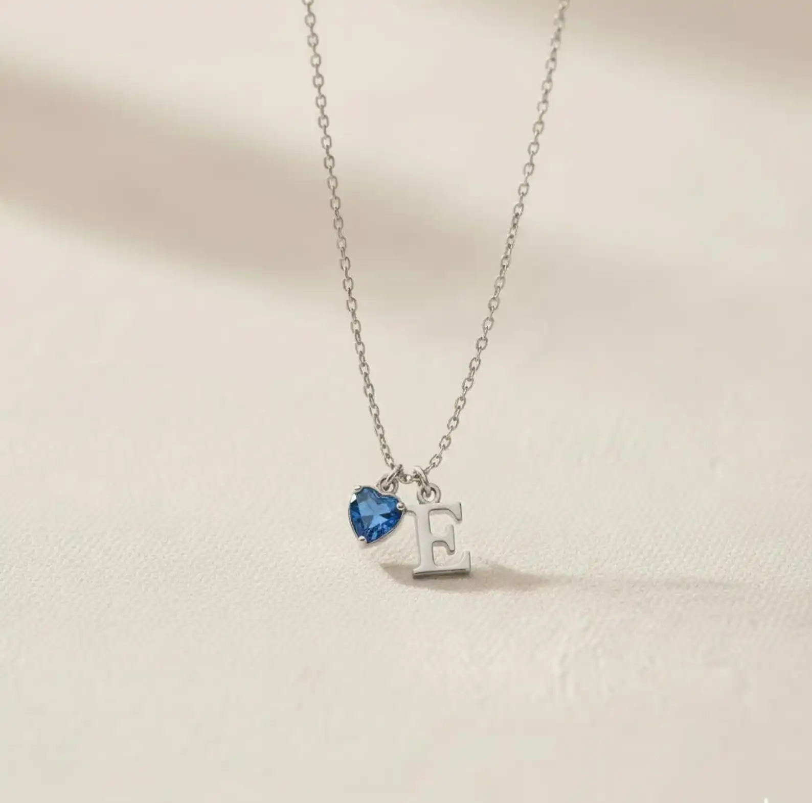 

Minimalist Initial Necklace with Heart Birthstone Kids Jewelry Dainty Custom Letter Pendant Valentine Gift for Girlfriend