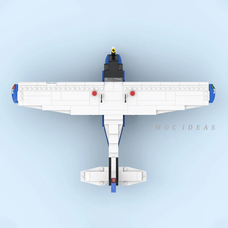 MOC اللبنات سيسنا 172 محرك واحد أربعة مقاعد عالية الجناح الطائرات الطوب تجميع نموذج لتقوم بها بنفسك لعبة أطفال هدية عيد الميلاد 281 قطعة