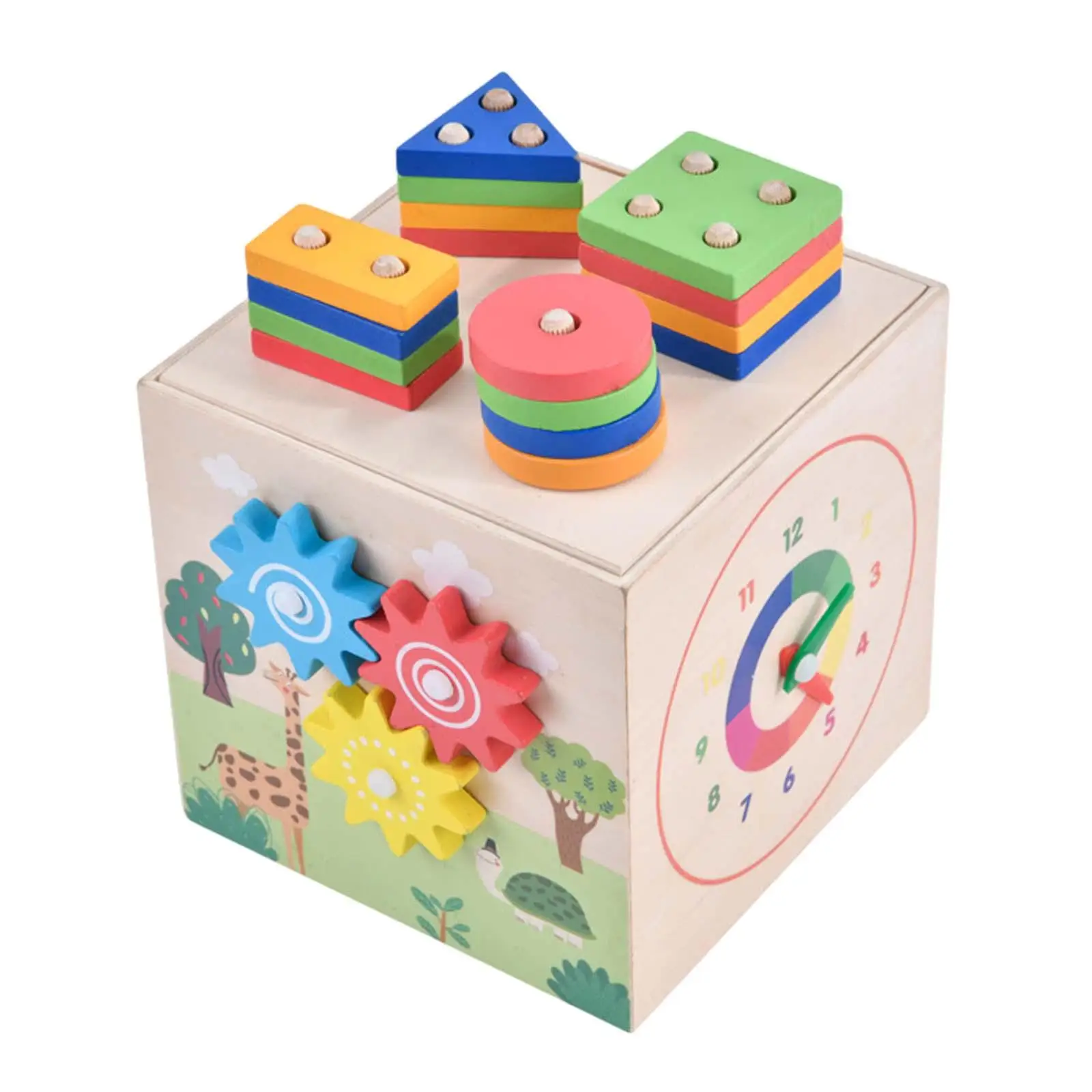 Wooden Activity Center Matching Early Developmental Wooden Activity Busy Cube