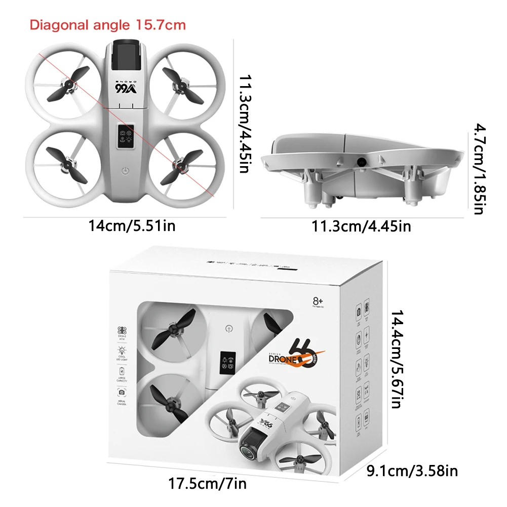 طائرة بدون طيار صغيرة للأطفال المبتدئين V66 RC-Drone مع كاميرا HD تدفق بصري RC-التصوير الجوي-طائرة بدون طيار