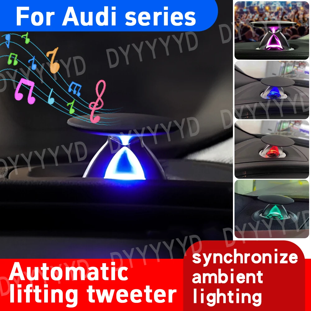 

for Audi A6 C7 C8 A7 A4 A5 B8 B9 Q5 Tweeter lift Speaker with ambient light 2009-2024 center dashboard trumpet professional Lamp