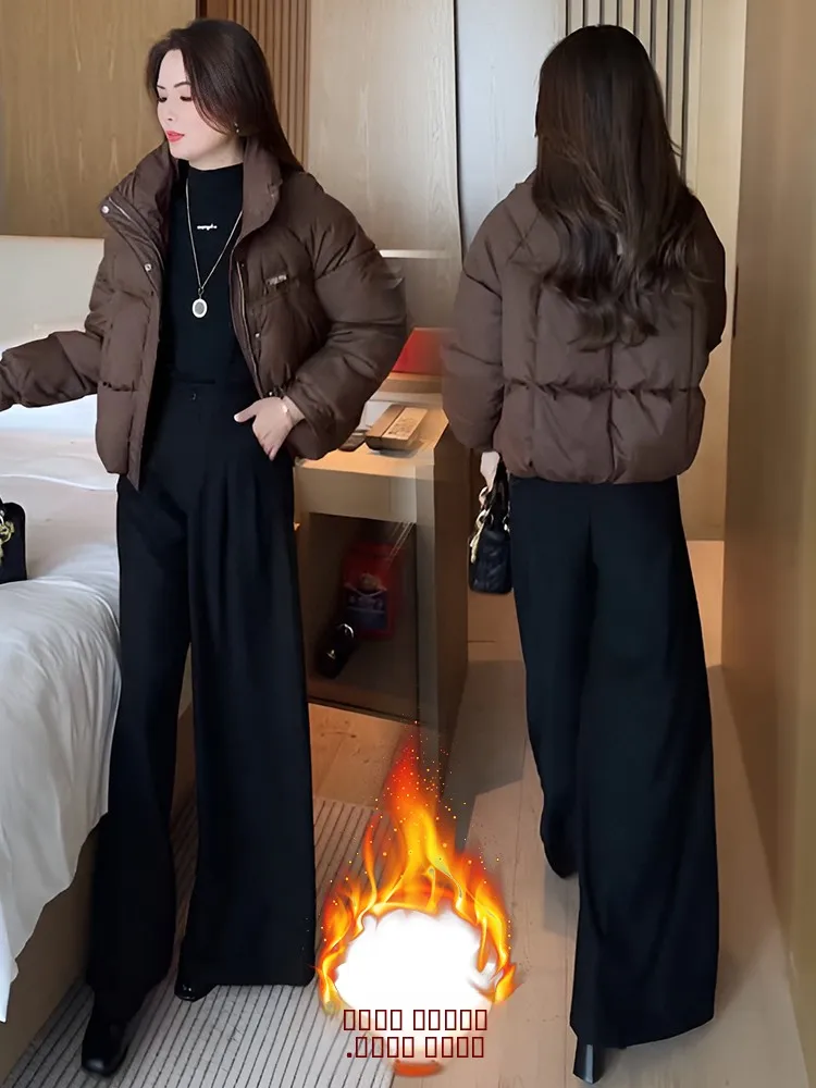 

Модная женская зимняя утепленная куртка из хлопка с пэчворком, короткая, маленького размера, в корейском стиле