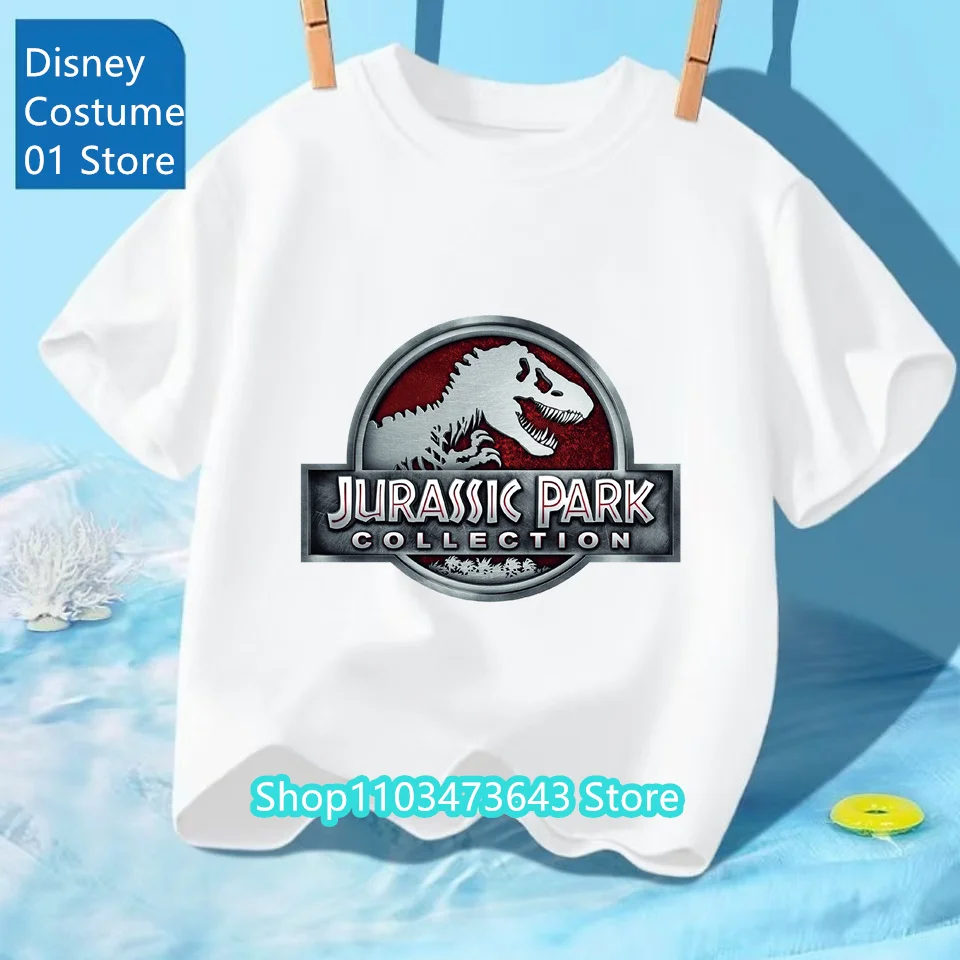 

Детская футболка с принтом динозавров из парка Юрского периода, летняя модная повседневная футболка, детская одежда унисекс для мальчиков и девочек, футболки, топы